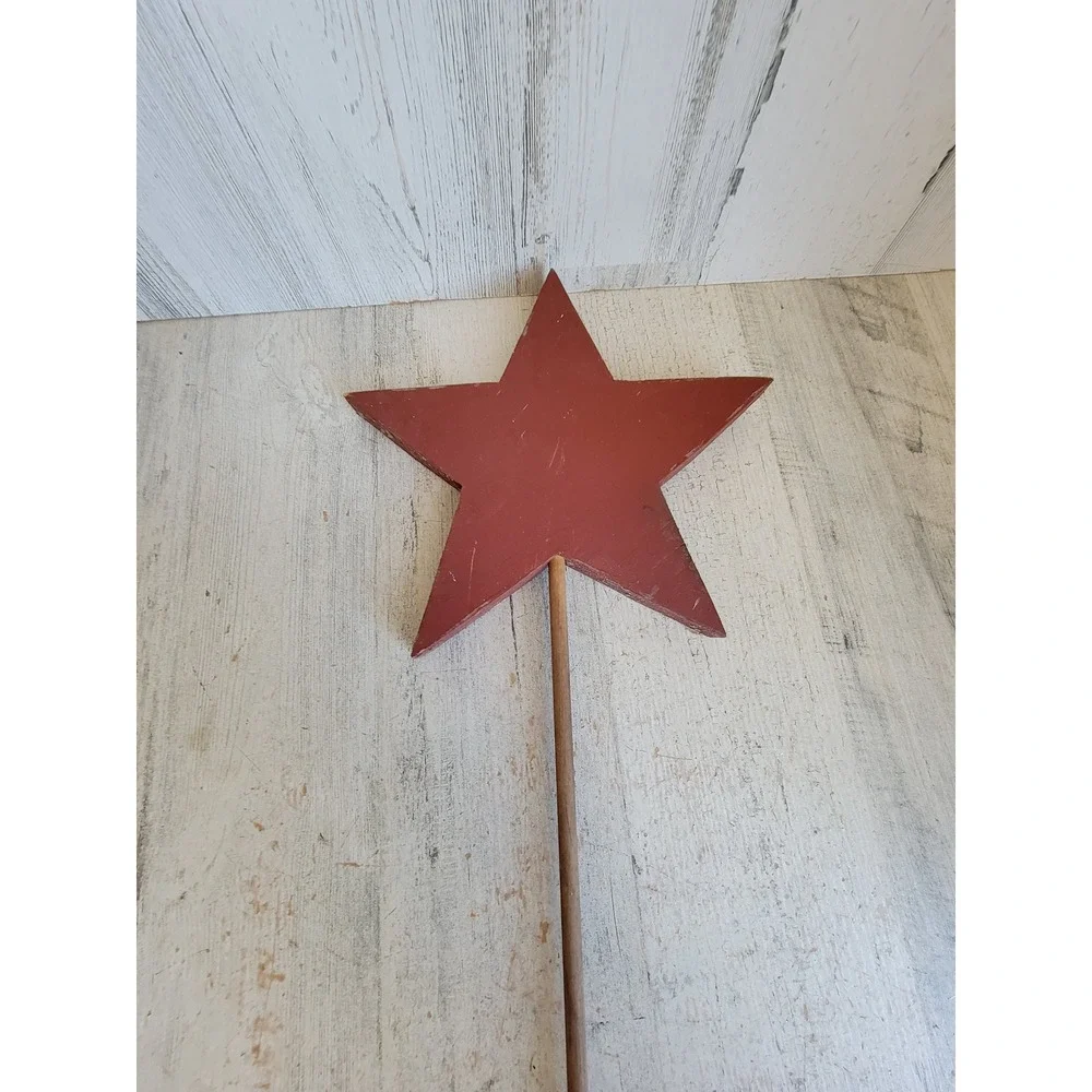 Vintage wooden star Santa Claus lawn decor Xmas unique Kris Kringle home